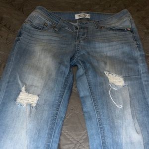 Kinda faded, size 3, almost famous mid rise roll cuff jeans